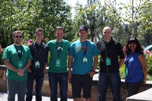The Mozilla Web QA Team from left to right: Bob Silverberg, Justin Potts, Dave Hunt, Matt Brandt, Stephen Donner, Krupa Raj.